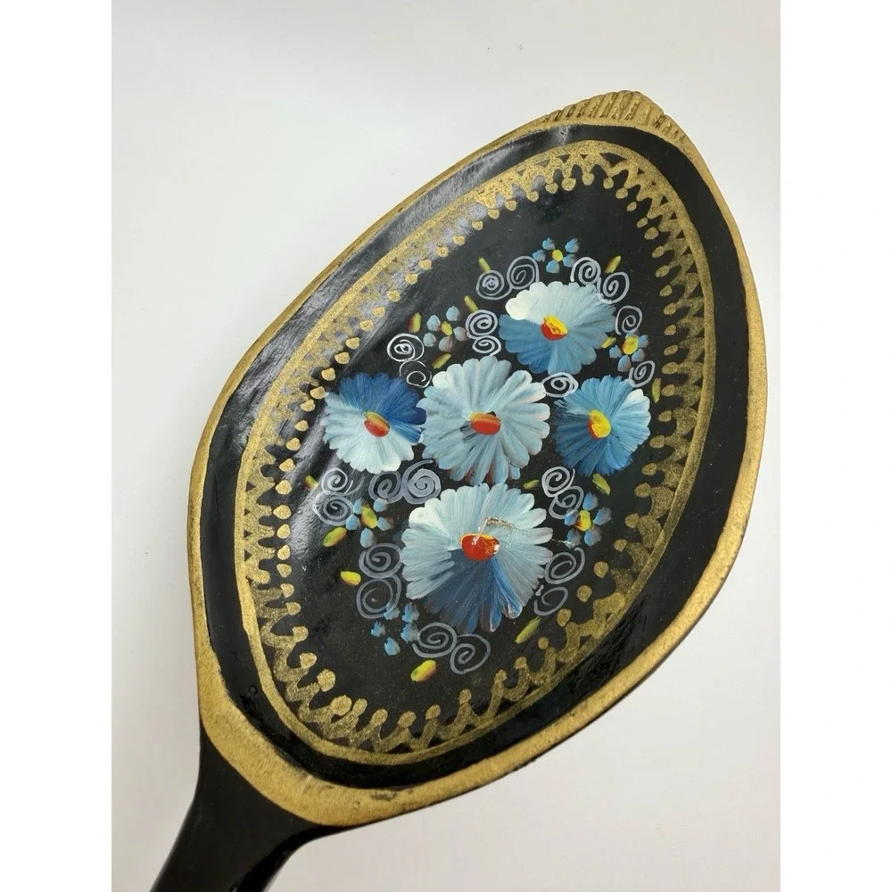 Vintage Russian Handpainted Lacquered Wood Spoon‎ (12